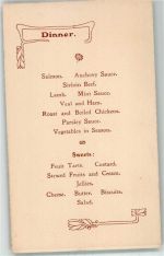 Eine englische Dinnerkarte Gastronomie KEINE AK