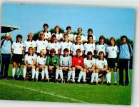 Die deutsche Nationalmannschaft Europameister Rückseite mit aufgedruckten Autogrammen Fußballmannschaft 1980 FOTO KEINE AK