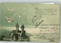 Spruch Taube 1900 Lithographie