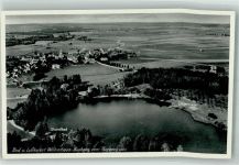 87740 W8941 Weiherhaus , b Memmingen Foto AK Fliegeraufnahme vom Buxheimer Weiher mit Strandbad
