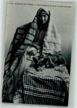 Maurische Frau m. Schakalhund Volkstypen / Brauchtum Algerien Foto AK
