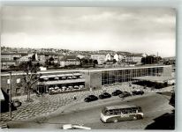 W7530 Pforzheim Hauptbahnhof Omnibus Oldtimer Bahnhof Foto AK