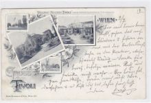 Wien XIII. Bezirk mit Wallner´s Meierei Tivoli, postalisch gelaufen mit Stempel 1899, leichter Knick unten links, sonst gut erhalten.