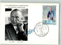 Cotonou Portrait von Bundeskanzler Konrad Adenauer Ort lt. Sonderstempel Politiker Ganzsache