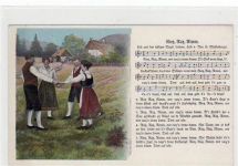 Liederkarte von H. Mückenberger aus dem lustigen vogtl. Liedern, Heft 4 " Rietz, Ratz, Rimm " ungelaufen Gute Erhaltung.
