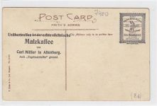 Werbekarte Altenburg Ansicht von Westgate on Sea. Unübertroffen ist der sächsische Malzkaffee von Carl Müller in Altenburg. Auch "Engelmalzkaffee" genannt ungelaufen Vorder- und Rückseite leicht fleckig, sonst gut erhalten