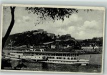 W5400 Koblenz am Rhein Raddampfer Vaterland Schloss Ehrenbreitstein Rheinschiff