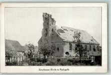 Langemark Langemarck Foto AK Poelcapelle Kirche zerschossen