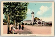 87000 Limoges Foto AK Bahnhof Gare et Jardins
