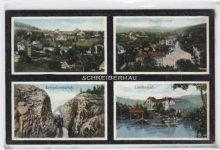 Schreiberhau - Szklarska Poreba / Kreis Hirschberg - Jelenia Góra. Hauptstrasse Bahndurchstich Lindenhof ungelaufen Gute Erhaltung.