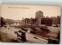 Dublin Foto AK Straßenbahn Fourcourts River Liffey
