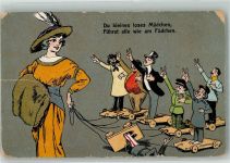 Du kl. loses Mädchen Frau Muff Hutmode J.S. u. Co. Nr. 1023 Humor Gebrauchsspuren