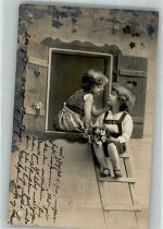 Kinder fensterln Nr. 413/2 EAS 1914 Foto AK