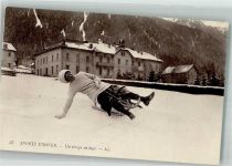 Wintersport Frau Schlitten
