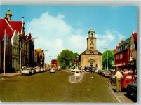 25813 W2250 Husum , Nordsee Foto AK Am Markt mit St. Marienkirche Verlag Lagerbauer