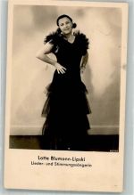 Portrait der Sängerin Lotte Blumann-Lipski Schlagersänger Foto AK