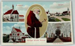 84503 W8262 Altötting Lithographie Heiliger Bruder Konrad St. Annakloster Kapellplatz Basilika Inneres Ort handschriftlich