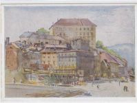 AK vom Heimatwerk Oberdonau, E. V., Linz an der Donau. Nach einem Aquarell von F.X. Weidinger, Bad Ischl. Kartenfolge VI: Linz an der Donau und Umgebung, 6. Burg zu Linz. Ungelaufen. Gute Erhaltung.