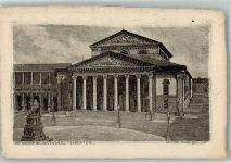 W8000 München National Theater Verlag Carl Jander Radierung Künstlerkarte