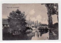 Weissbach mit Partie am Teich gelaufen von 1927. Leicht abgerundete Ecke n, leicht stockfleckig, sonst gut erhalten.