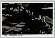 06618 O4800 Naumburg Saale 1939 Foto AK Fliegeraufnahme von Burg Saaleck und Rudelsburg