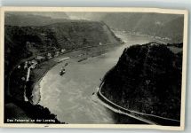 56346 W5421 Loreley Foto AK Fliegeraufnahme der Rheinschleife