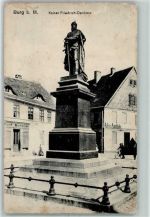 39288 O3270 Burg b Magdeburg Gebrauchsspuren Kaiser Friedrich Denkmal Fahrradfahrer