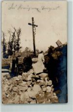 Friedhof Zerstörung nur das Kreuz steht noch AK Trümmerort