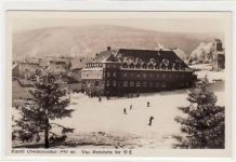 O9312 - Oberwiesenthal mit Kreisheim des D. T. im Winter gelaufen von 1936. Gute Erhaltung.