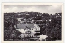 Tecklenburg mit Haus Marck gelaufen, mit Marke und Stempel von 1954 kleiner Knick unten rechts, sonst gut erhalten