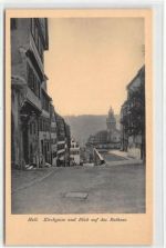 Schwäbisch Hall. Kirchgasse Blick auf das Rathaus ungelaufen Gute Erhaltung.