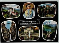 W8959 Neuschwanstein Schlösser un Marienbrücke AK Adel Ludwig II