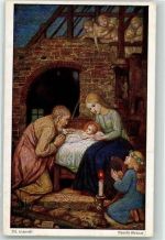 Krippe Christi Geburt Schiestl 1930