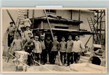 Hausbau Bauarbeiter 1950 Privatfoto AK
