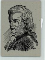 Komponist Federzeichnung AK Mozart, W. A. Künstlerkarte
