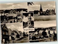 18528 O2330 Bergen , Rügen - Markt Blick z. Kirche Marktplatz ErnstMoritz Arndt Turm