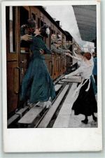 Kriegspostkarte Nr. 19 Der Kuss Abschied Eisenbahn WK I AK Wennerberg, B.