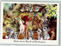Bambi Hasen und Vögel 2/74 AK Walt Disney