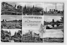 Castrop-Rauxel mit Zeche Erin und Rennbahn gelaufen. Leichter Bug unten links und rechts, sonst gut erhalten