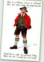 Spruch im Dialekt Lederhose Humor AK Engelhard, P.O. / POE
