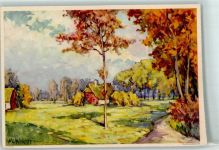Eduscho sign. H. Gleissner Herbstlandschaft AK Kaffeewerbung Künstlerkarte