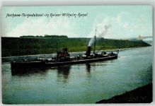 Hochsee Torpedoboot im Kaiser-Wilhelm Kanal AK Marine WK I
