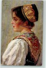 Serie VI Nr. 1 Mühlenbacherin Tracht AK Hasemann Gebrauchsspuren