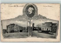 W8580 Bayreuth Wagnertheater Villa Wahnfried AK Wagner, R. Gebrauchsspuren