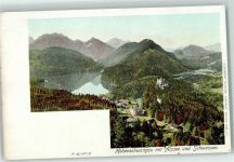 87645 W8959 Hohenschwangau - mit Alpsee und Schwansee