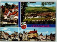 96317 W8640 Kronach , Oberfr - Wappen Festung Marktplatz Auto DKW VW Käfer