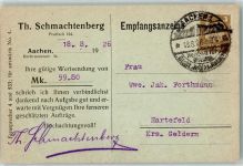 52062 W5100 Aachen Gebrauchsspuren Empfangsanzeige Postkarte Keine AK