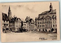 96450 W8630 Coburg - Marktplatz sign. AR