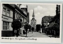 31515 W3050 Wunstorf - Langestraße mit Kirchturm Litfaßsäule