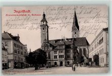 85049 W8070 Ingolstadt , Donau 1903 - Gouvermentplatz m. Rathaus